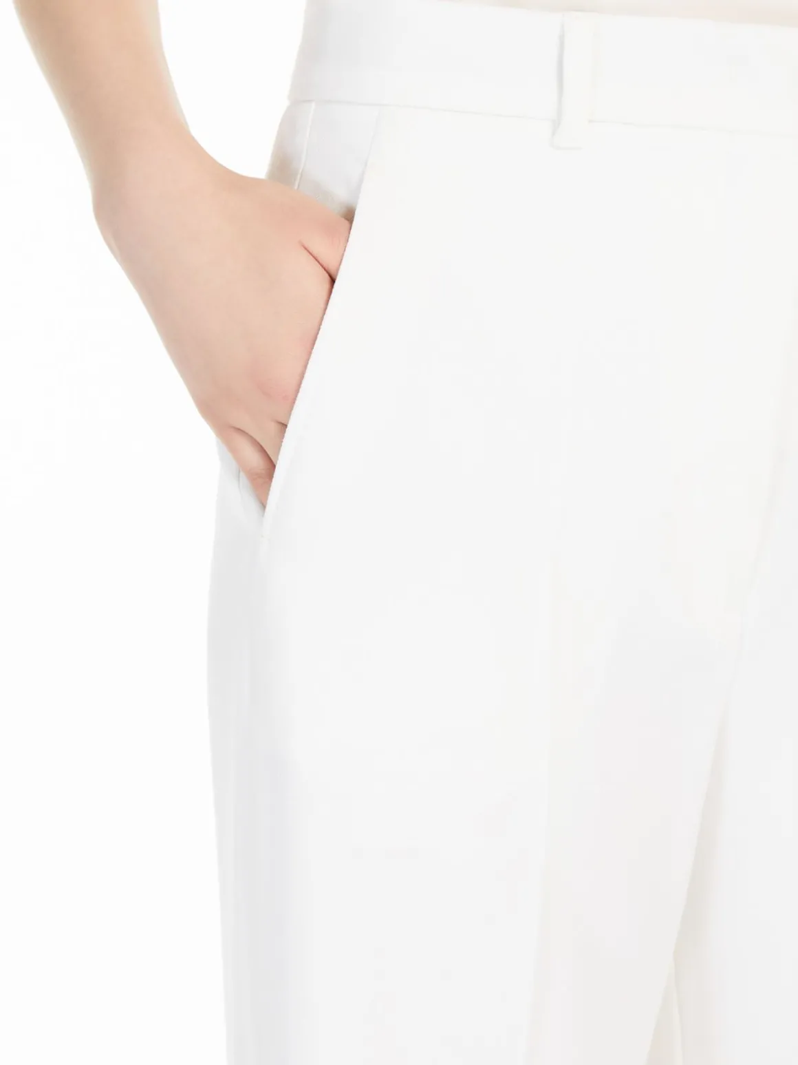 Straight-fit wool satin trousers