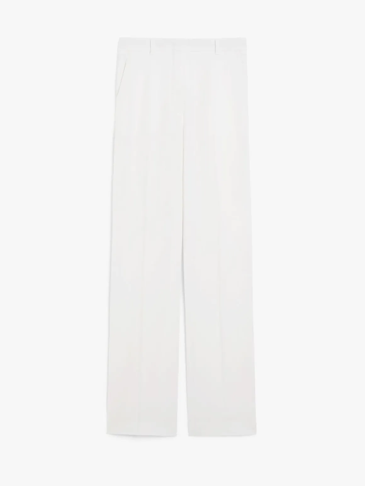 Straight-fit wool satin trousers