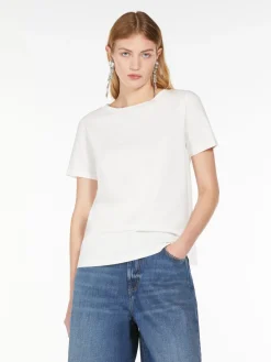 Stretch cotton basic T-shirt