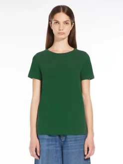Stretch cotton basic T-shirt