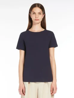 Stretch cotton basic T-shirt