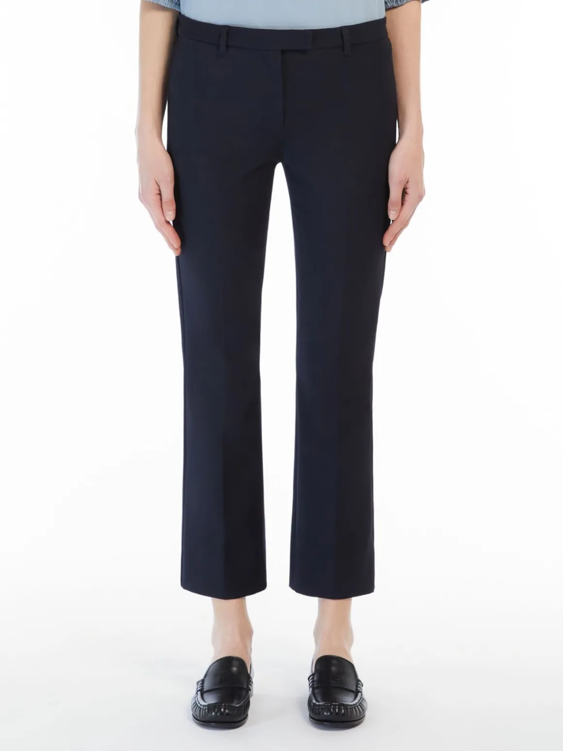 Stretch cotton blend trousers