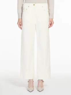 Stretch cotton bull denim jeans