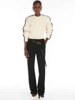 Stretch cotton fitted jumper