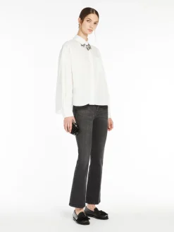 Stretch denim cropped jeans