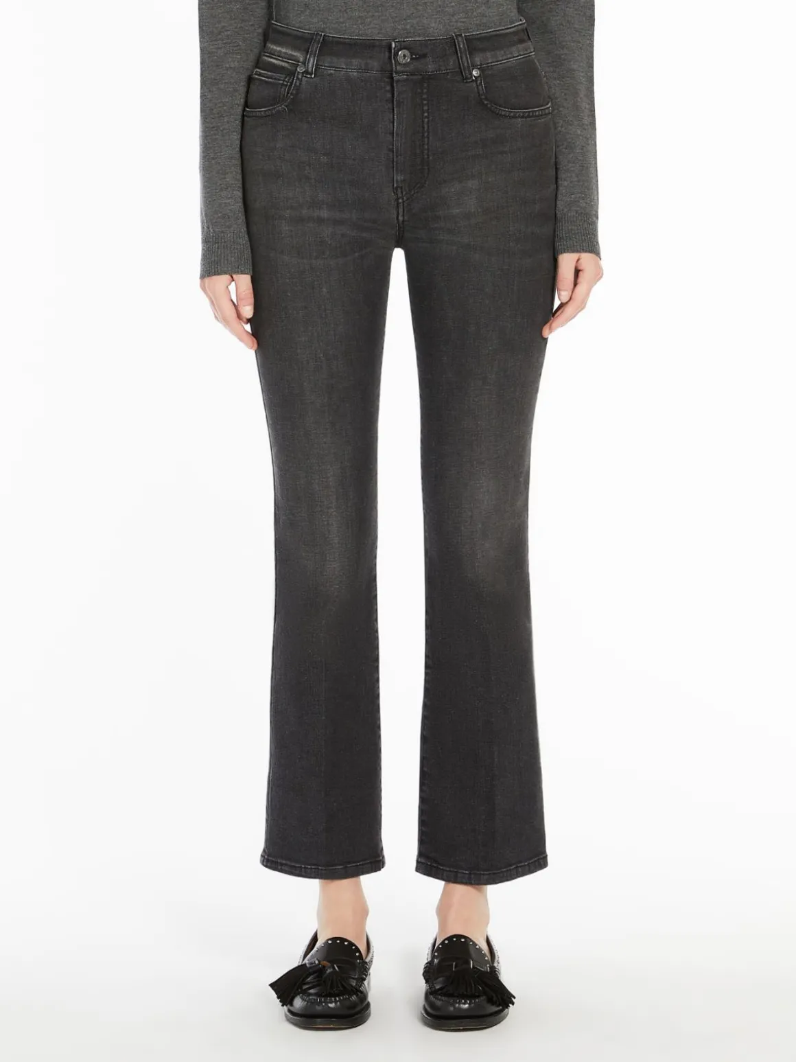 Stretch denim cropped jeans