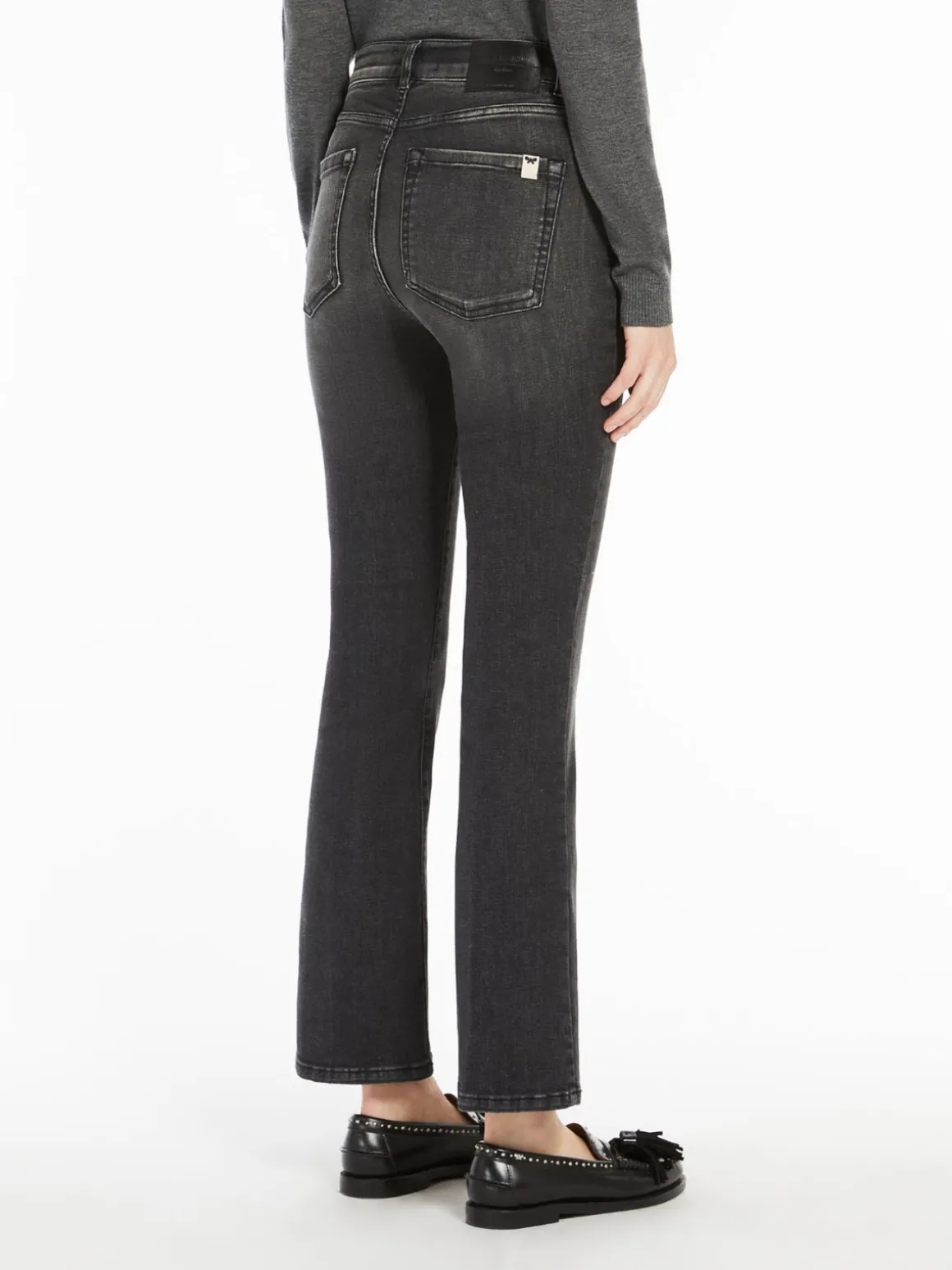 Stretch denim cropped jeans