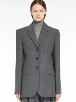 Stretch flannel tailored blazer
