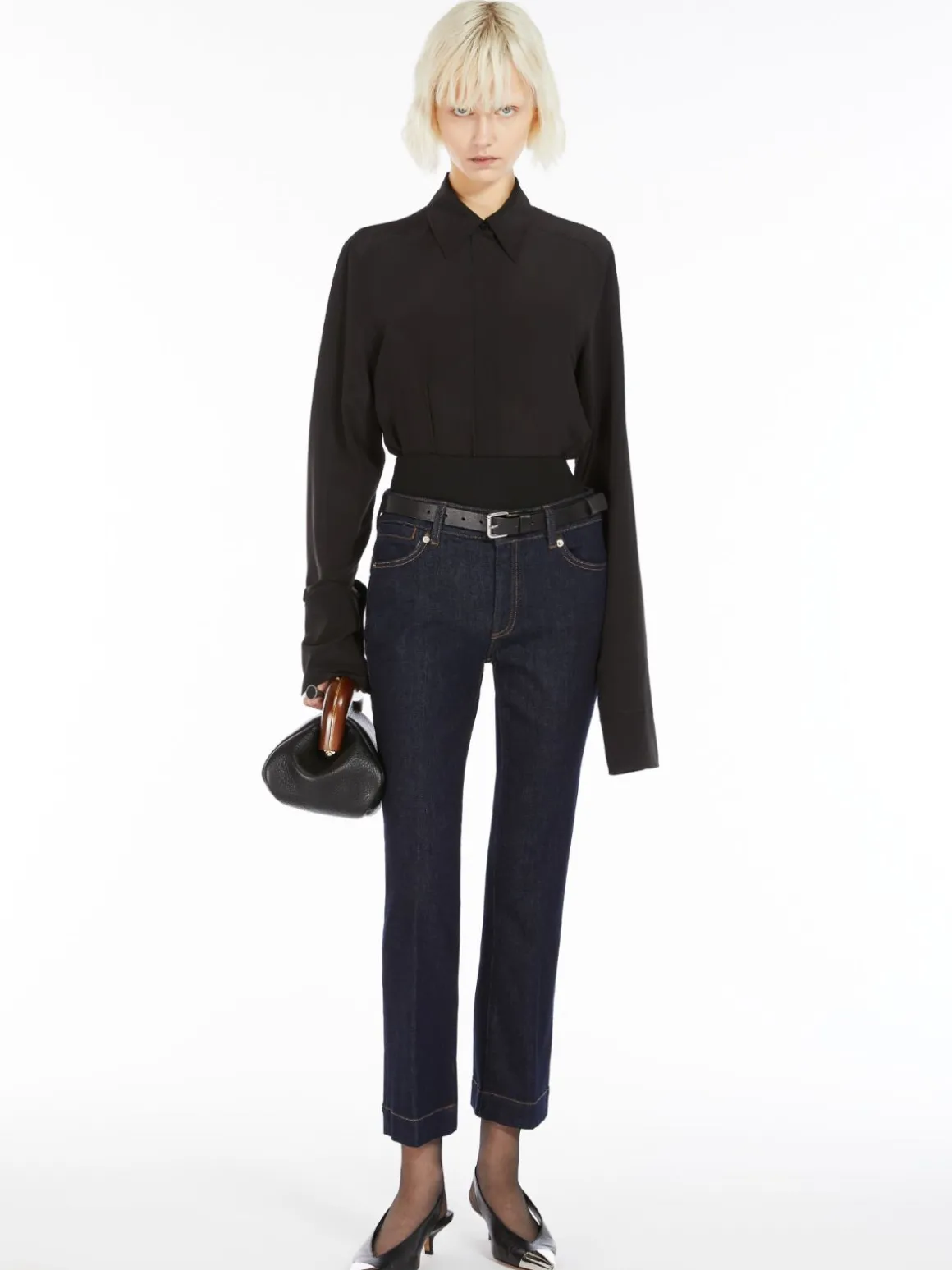 Stretch mini flare jeans
