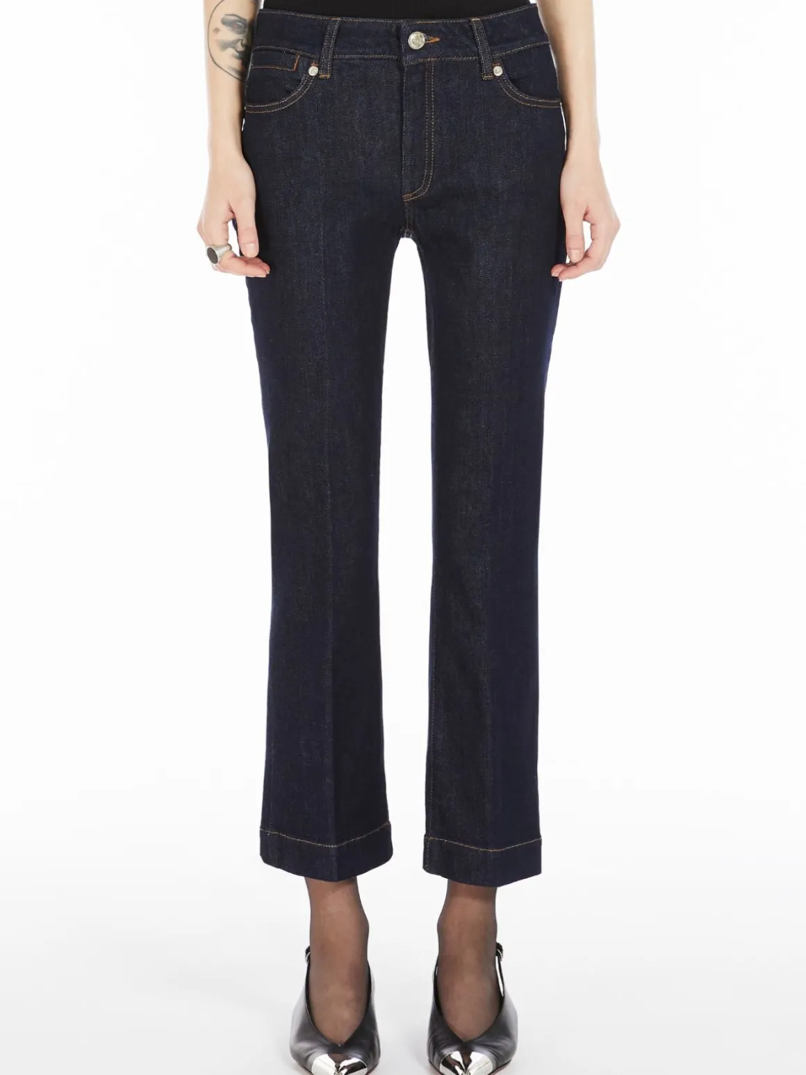 Stretch mini flare jeans