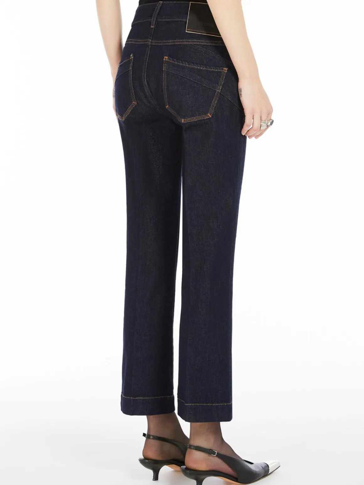 Stretch mini flare jeans