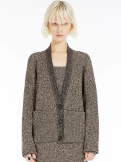 Stretch viscose maxi cardigan