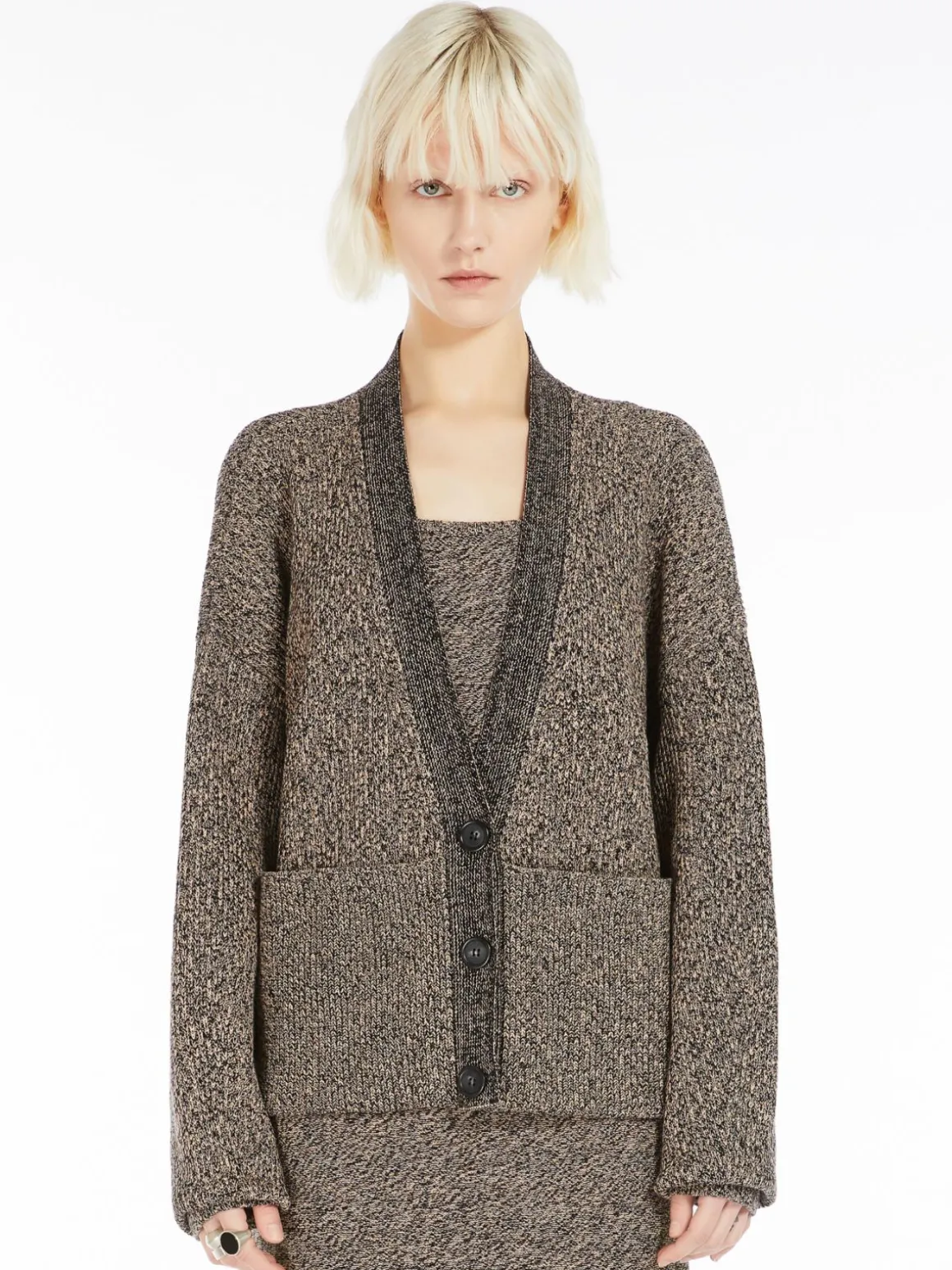 Stretch viscose maxi cardigan