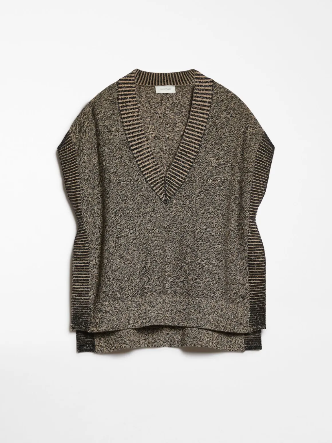 Stretch viscose poncho sweater
