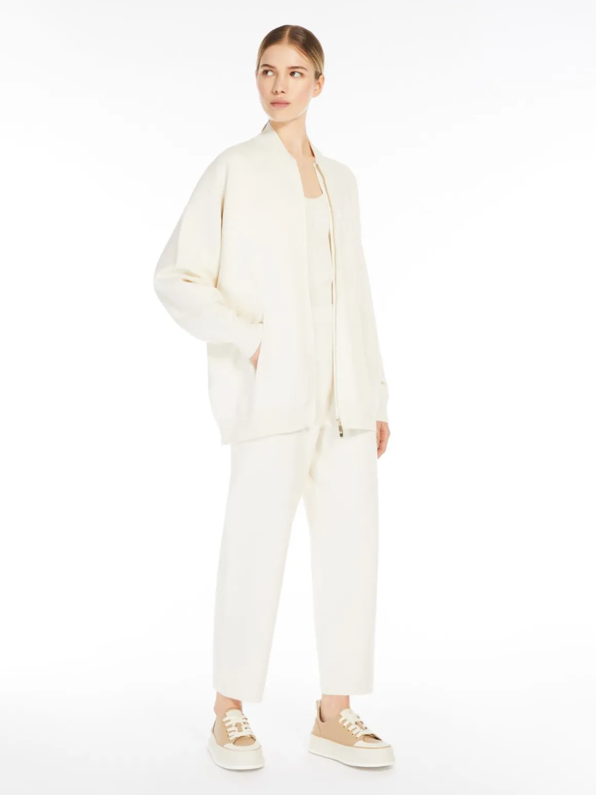 Stretch viscose trousers