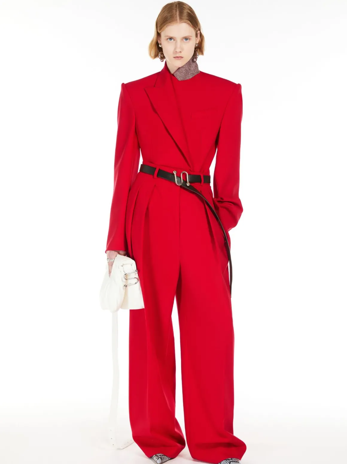 Stretch wool boyfriend trousers