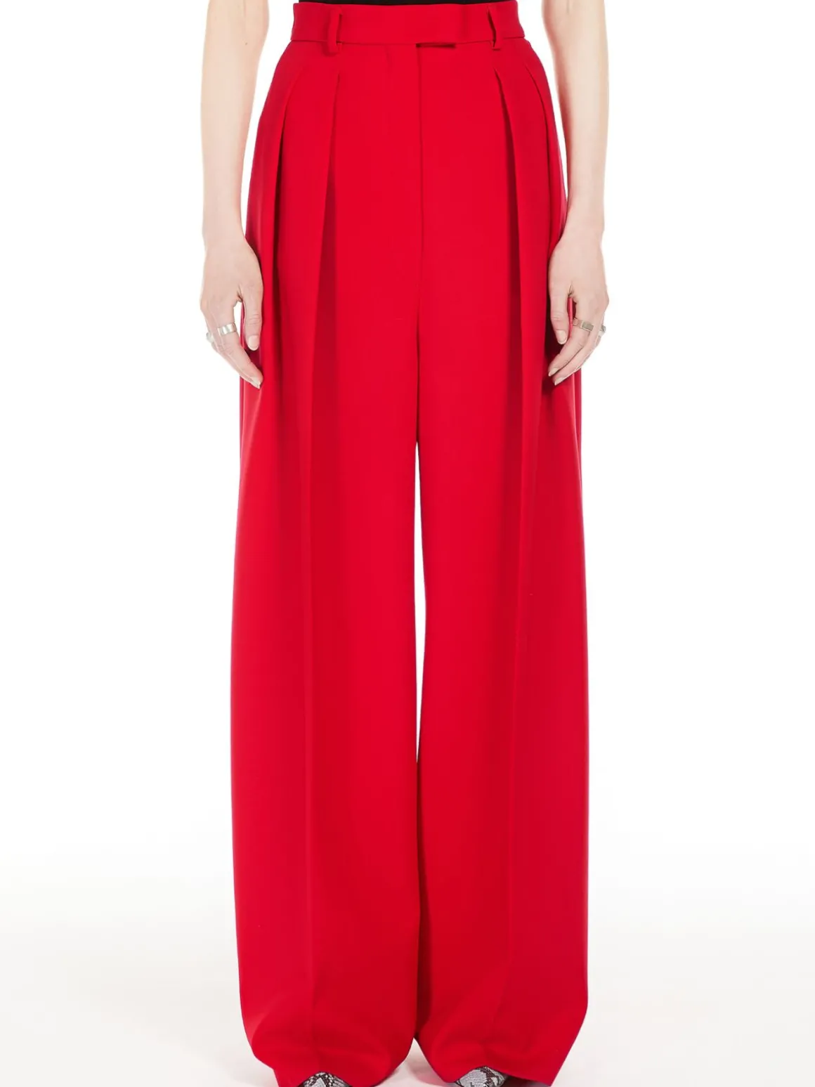Stretch wool boyfriend trousers