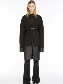 Stretch wool kimono blazer