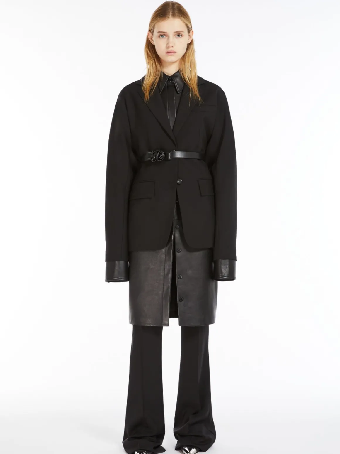 Stretch wool kimono blazer