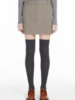 Stretch wool mini skirt