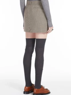 Stretch wool mini skirt