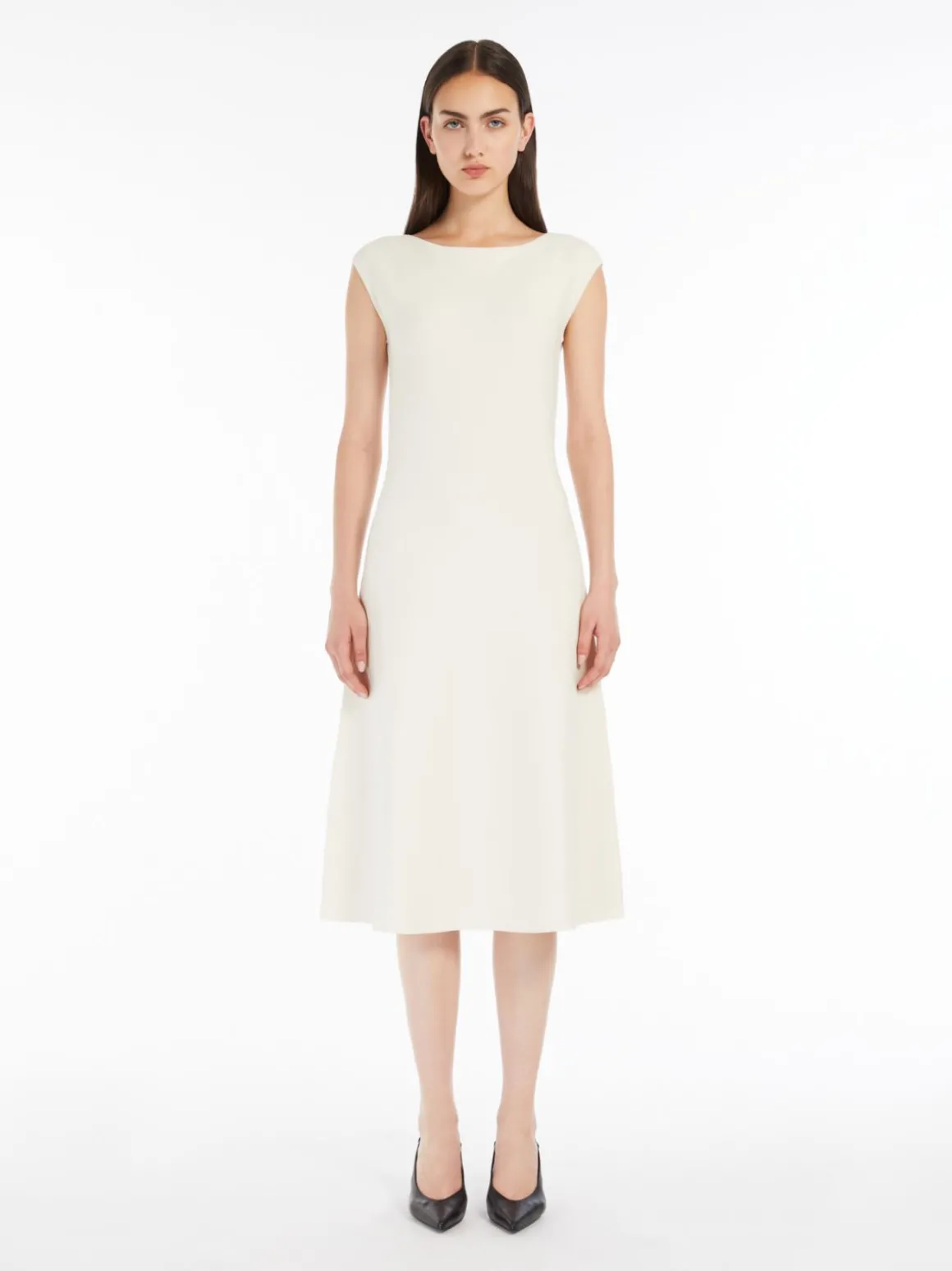Stretch-viscose flared dress