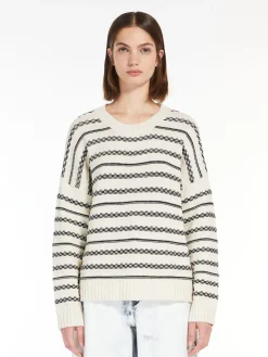 Striped cotton yarn sweater