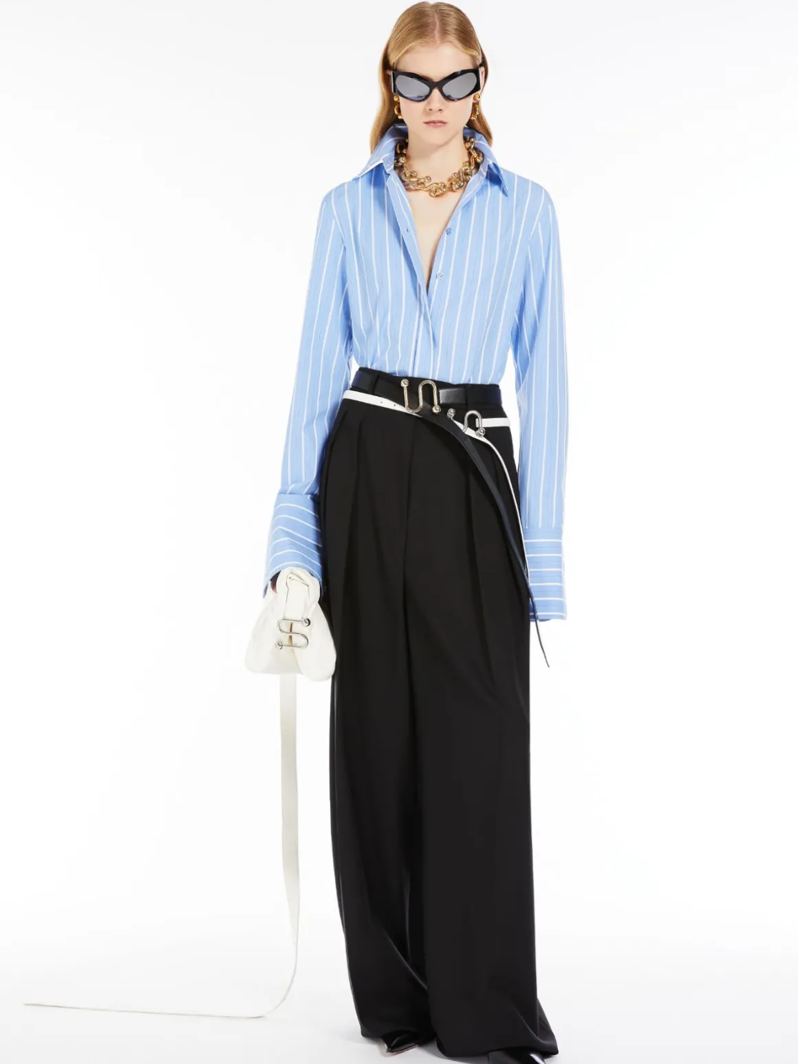 Striped poplin shirt