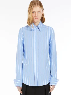 Striped poplin shirt