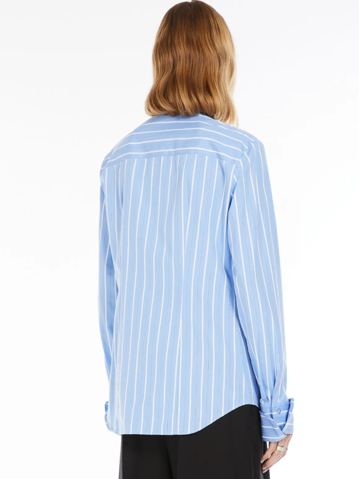 Striped poplin shirt