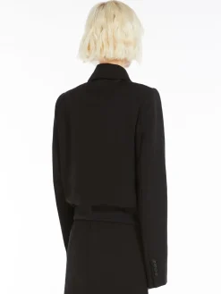 Tailored stretch wool blouson jacket