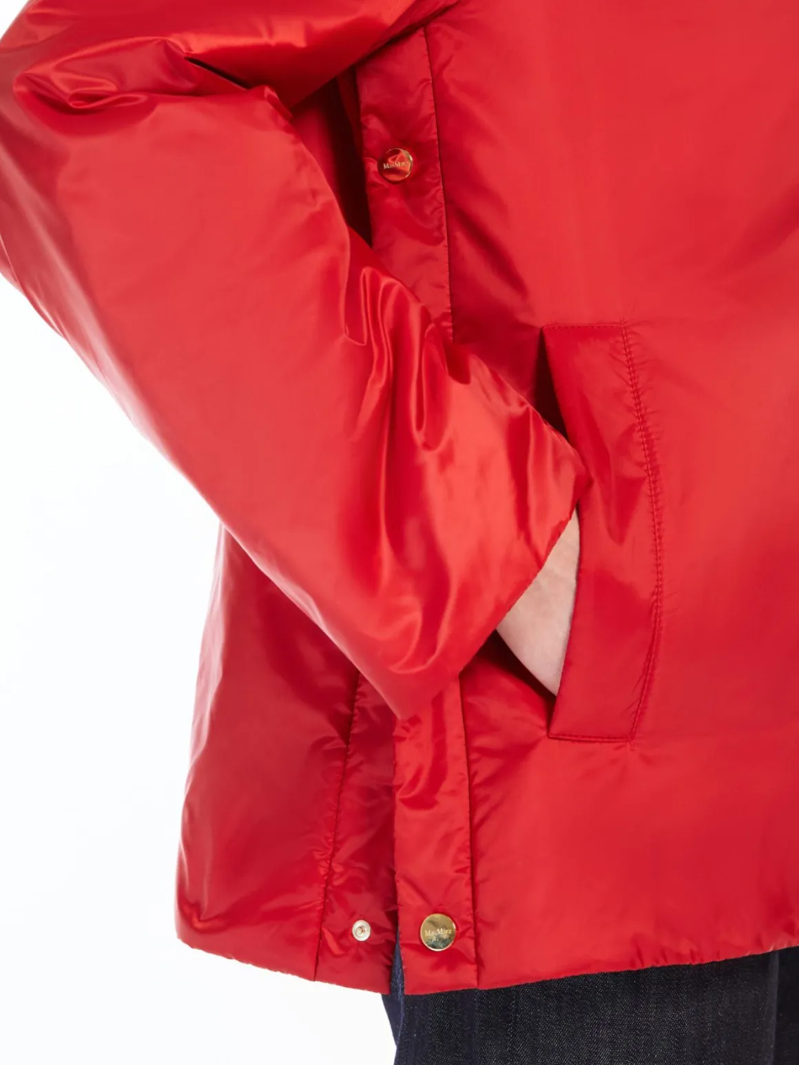 Technical canvas cropped sweatshirt