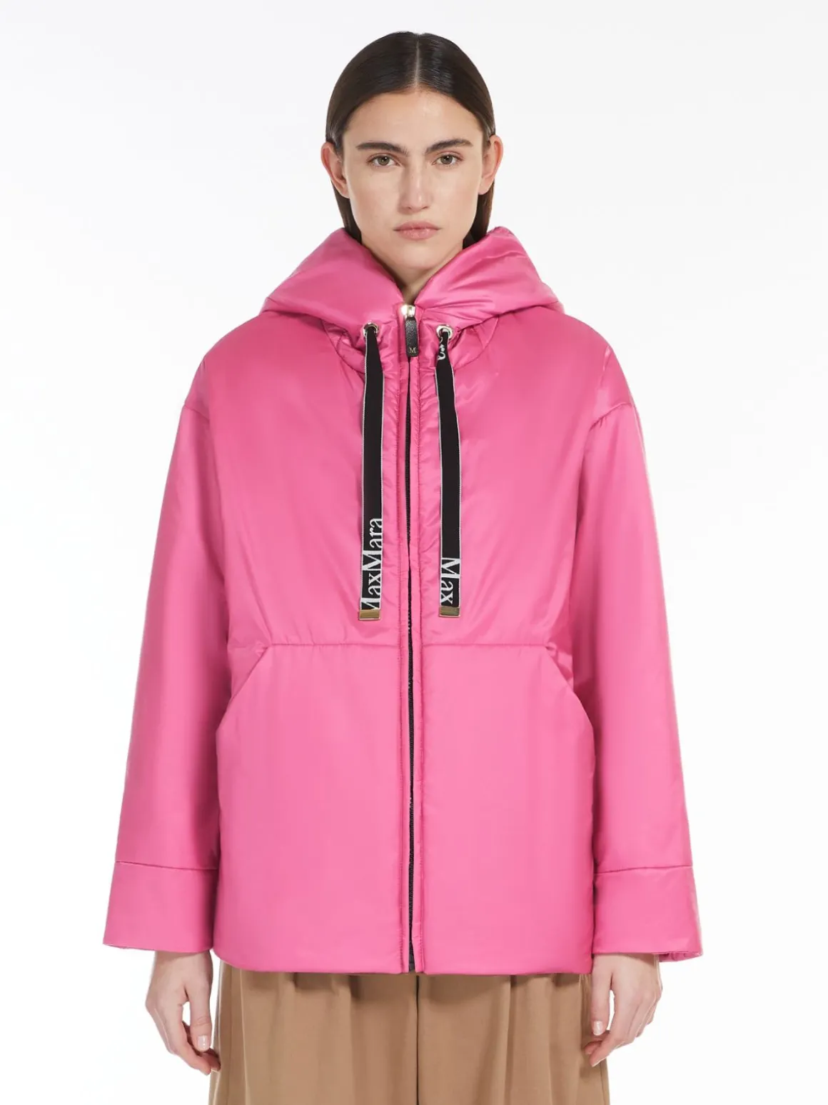 Technical canvas padded sweatshirt
