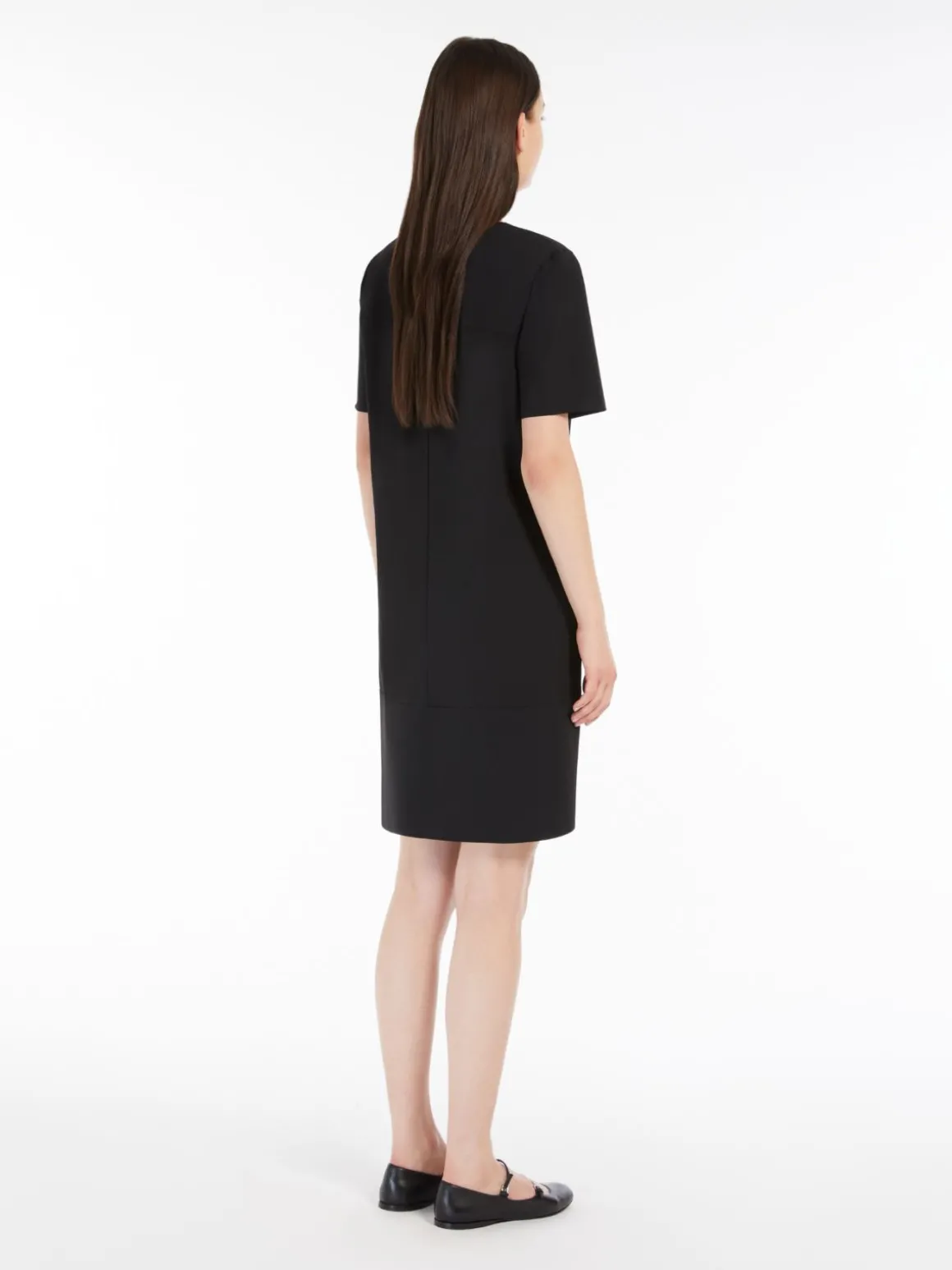 Technical jersey flared dress