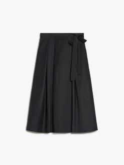 Technical twill wrap skirt
