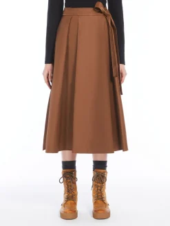 Technical twill wrap skirt
