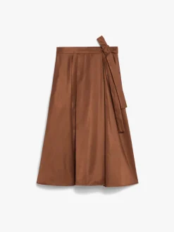 Technical twill wrap skirt