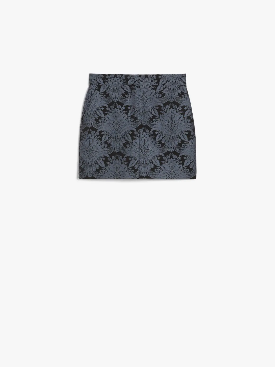 Technical wool jacquard miniskirt