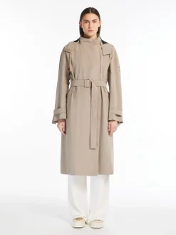 Technical-fabric trench coat