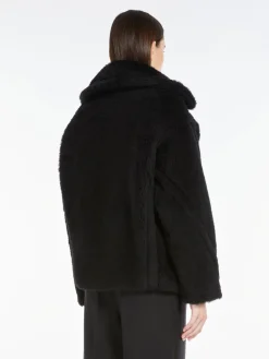 Teddy fabric biker jacket