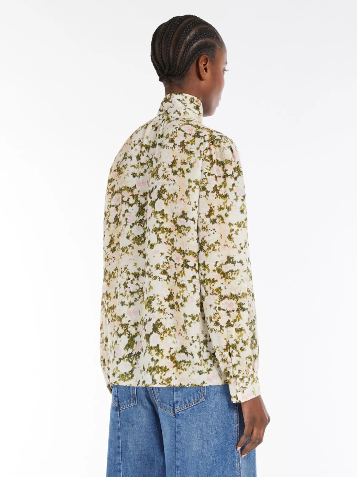Tie-detail silk shirt