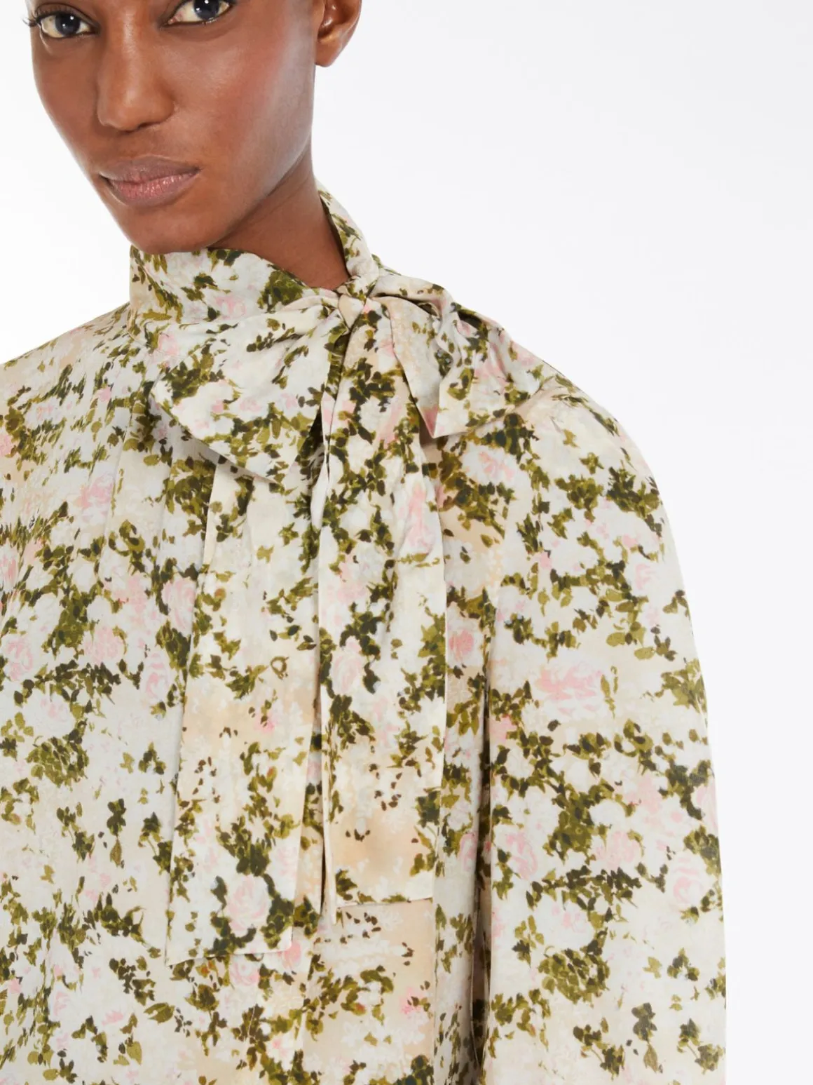 Tie-detail silk shirt