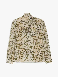 Tie-detail silk shirt