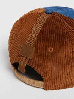 Velvet and denim baseball cap