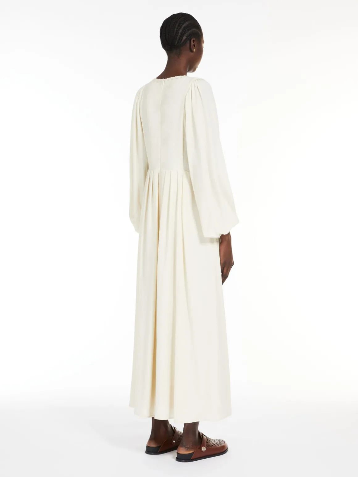 Viscose and wool canvas dress