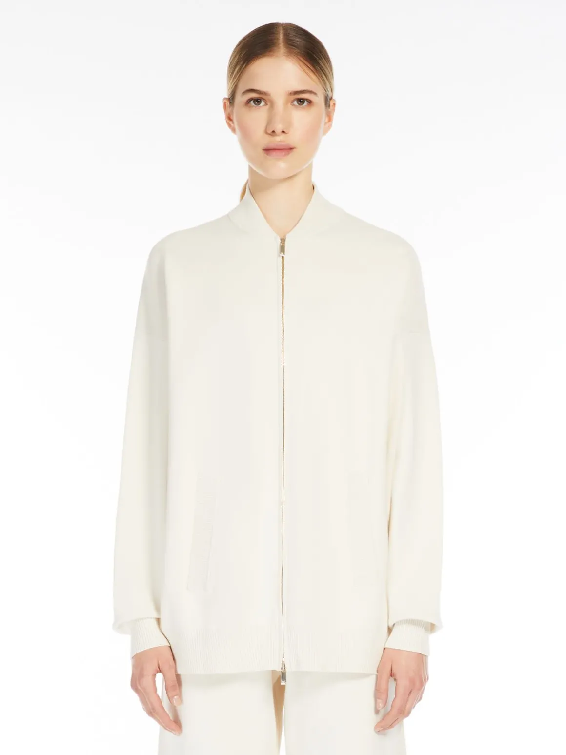 Viscose knit bomber jacket