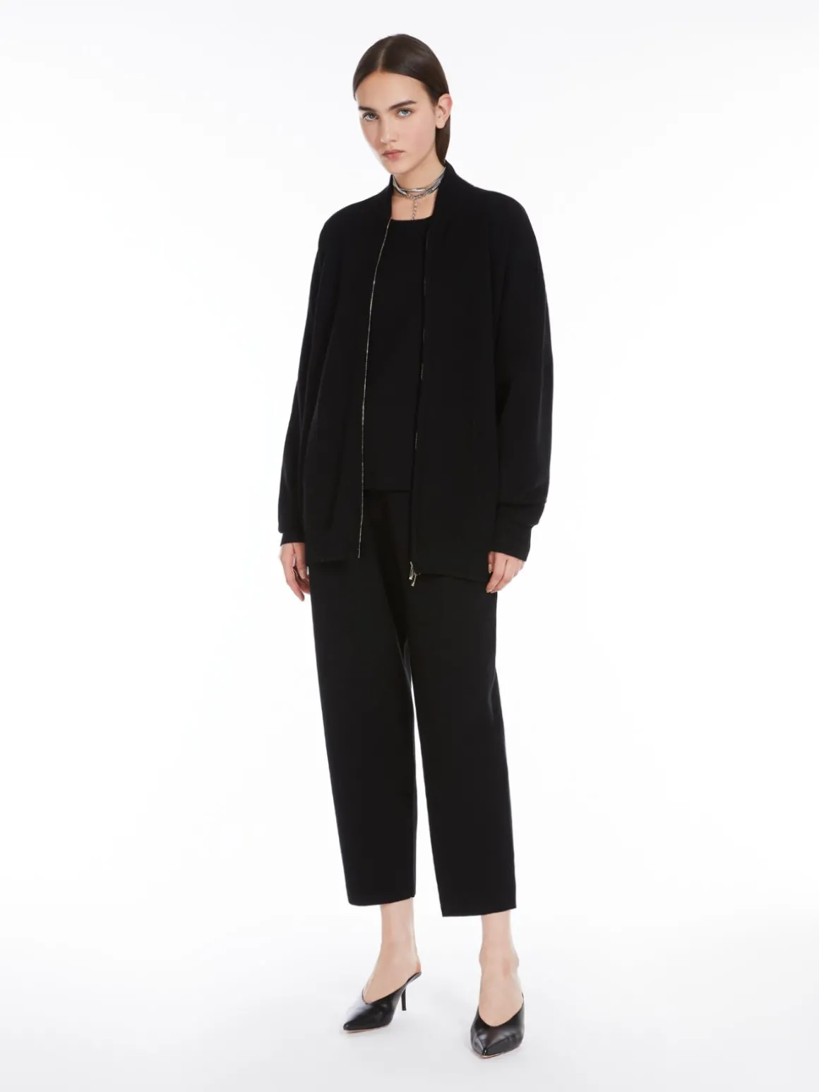 Viscose knit bomber jacket