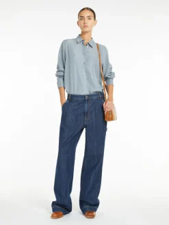 Washed silk shirt
