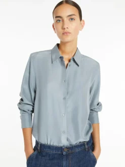 Washed silk shirt