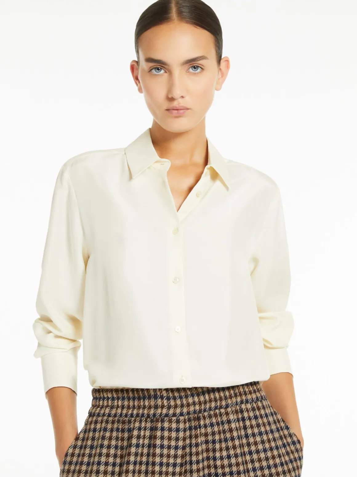 Washed silk shirt